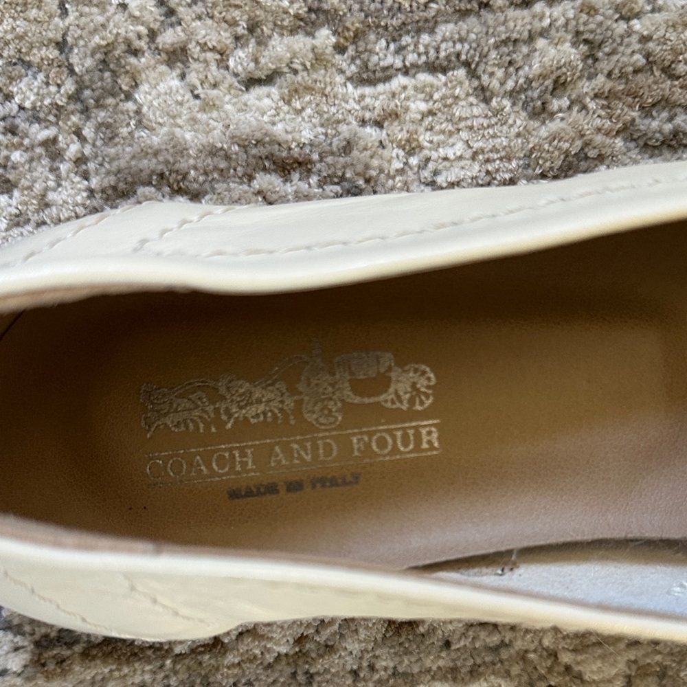 Coach and Four Cream Leather Loafers - Picture 2 of 4
